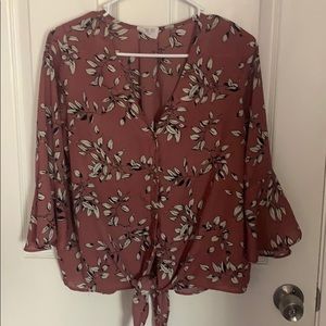 Button up floral blouse